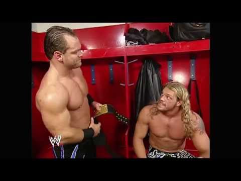 Chris Benoit and Edge backstage: Raw, April 19, 2004
