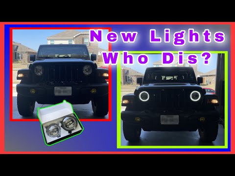 2021 Jeep Gladiator, 9 Inch Round LED Headlight. Plug & Play With No Reprogramming Needed.
