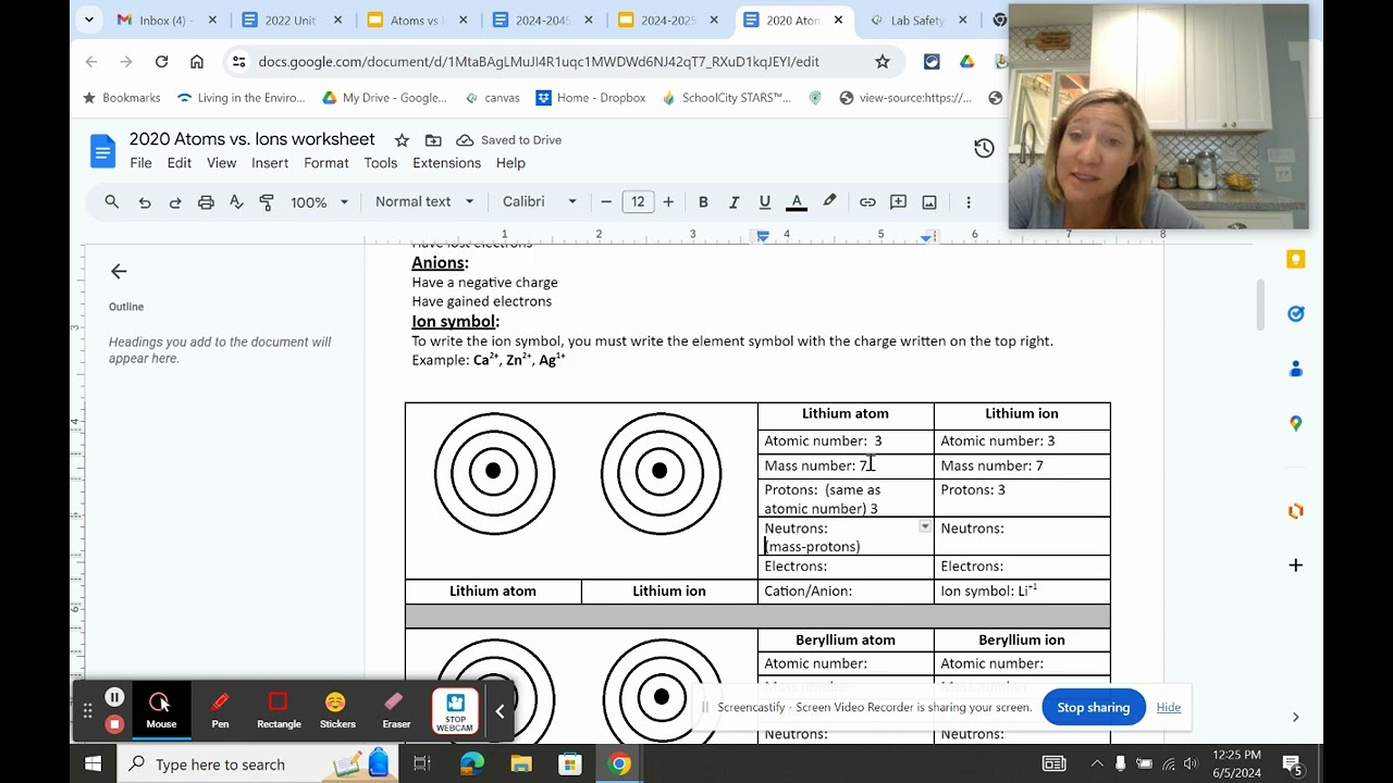 atoms vs ions worksheet instructions