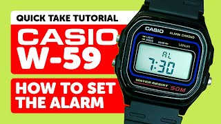 CASIO W-59 (Module 590) - HOW TO SET THE ALARM TUTORIAL