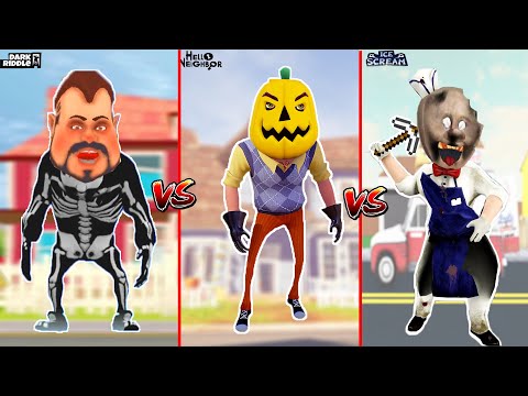 KİM KOMİK KİM KORKUNÇ ? 😱 Dark Riddle - Hello Neighbor - Ice Scream Challenge