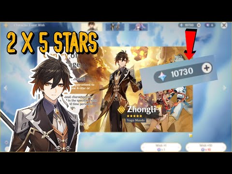 Spending 10K+ Gems to get Zhongli - Genshin Impact