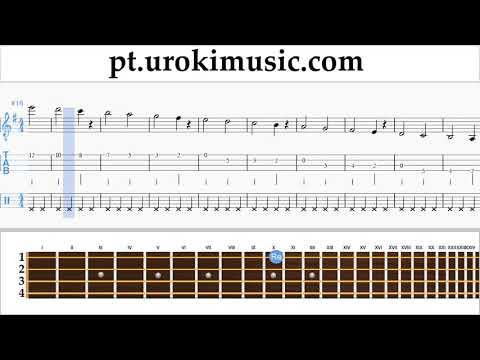 Curso de Banjo (Tenor irlandês) The Pink Panther - Theme Song Tablatura Parte#1 exercitando um-i372