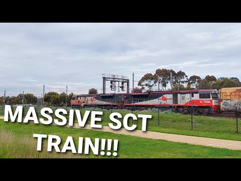MASSIVE SCT FREIGHT TRAIN WITH PQSY WAGONS ARRIVING AT LAVERTON!!!