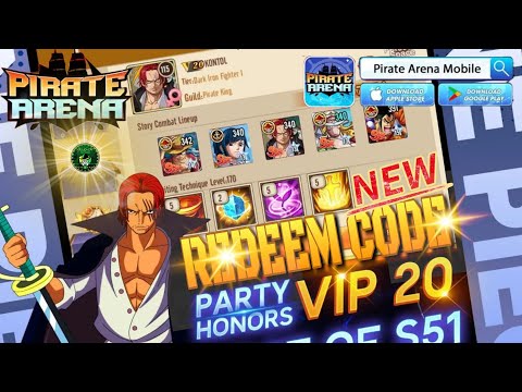 Pirate Arena - Honoring Vip 20 / New Redeem Code 🎁 Expired Date: 03/19/23 Onepiece RPG Adroid/iOS