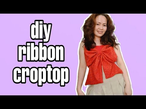 Diy ribbon crop top from old dress