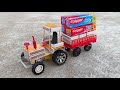 Making An Amazing Mini Tractor Trolley With Matchbox And DC Motor DIY Best From Waste