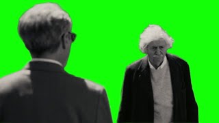 Albert Einstein ignores Lewis Strauss (Oppenheimer) green screen