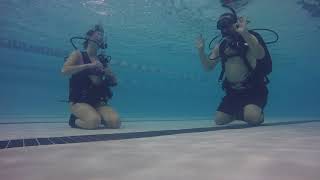 BC Removal and replacement during pool training for scuba diving certification
