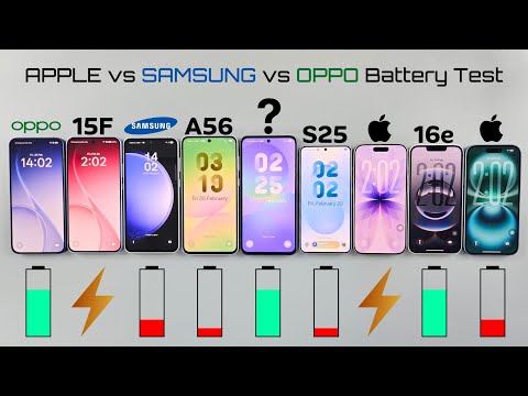 Apple 17 vs Oppo Reno 15 vs Samsung S25 vs Galaxy A56 - ULTIMATE Real Life Battery DRAIN Test 🥵