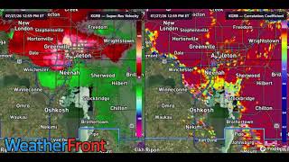 Radar loop of todays strong tornado that caused damage to parts of the Appleton WI metro area