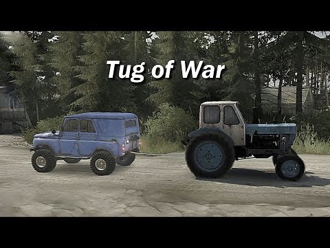Spintires Mudrunner Tug of war all Recallable vehicles