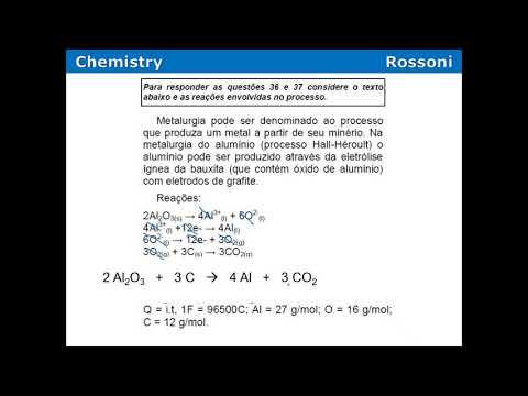 Acafe 2016 1 Medicina - Q36 Estequiometria na eletrólise ígnea da alumina