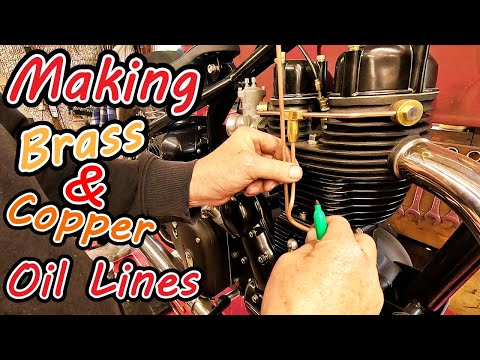 Finishing Making Brass & Copper Oil Lines Royal Enfield Bobber Project