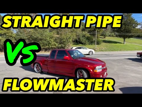 Chevy S10 Xtreme 4.3L V6: FLOWMASTER SUPER 10 Vs STRAIGHT PIPE!
