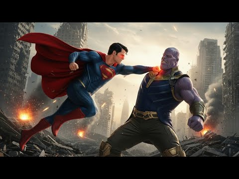 Superman vs Thanos (No Infinity Gauntlet) | Full Power Fight | Marvel vs DC