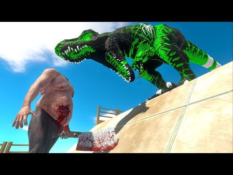 GREEN VENOM T-REX DEATH FALL - Animal Revolt Battle Simulator