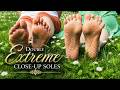 Extreme Close Up Soles Double Barefoot Grass Walking Toe Wiggles ASMR No Talking