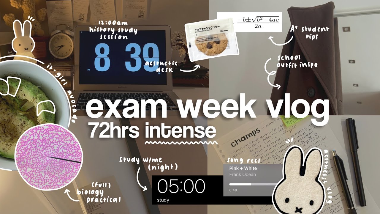 POV : i studied until 12AM *exam week STUDY VLOG* 🖇️🎱 | pre-med practical, study tips, productive