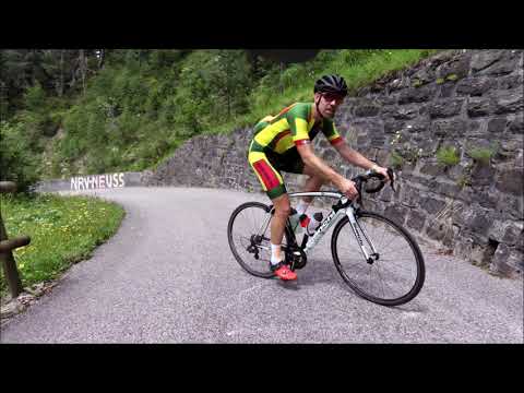 Monte Zoncolan from Ovaro in the  Carnic Alps. Road bike tour on 2018-07-25