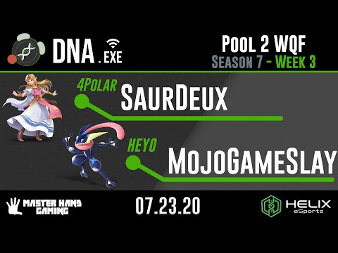 DNA.EXE S7:W3 - SaurDeux (Zelda) Vs. Heyo | MojoGameSlay (Greninja) - Pool 2 WQF