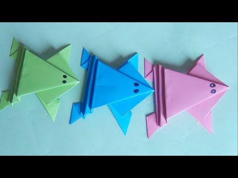 How To Make a Paper Jumping Frog , Origami jumping frog , Paper frog jumps high , Great Paper Art