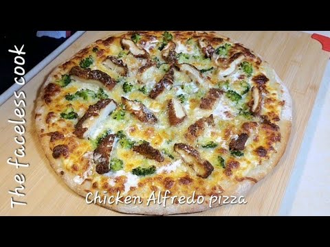 Chicken Alfredo with broccoli pizza!