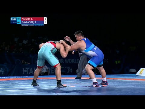 BRONZE FS - 120 kg: F. AKTURK (TUR) df. E. DAVAADORJ (MGL) by VPO, 3-0