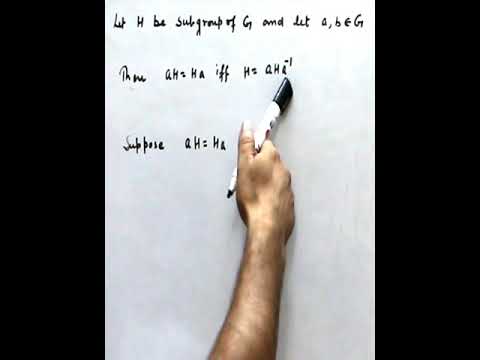 aH = Ha if and only if H = aH inverse(a)