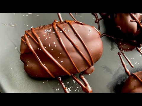 THE BEST HEALTHIER TREAT !! Chocolate Covered Dates With Pecans
