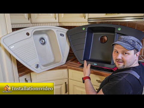 Granit Spülbecken einbauen / Eckspülbecken einbauen / Küchenspüle austauschen
