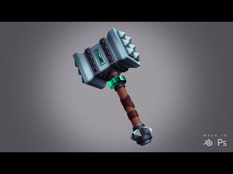 Боевой молот. 3D модель в Blender