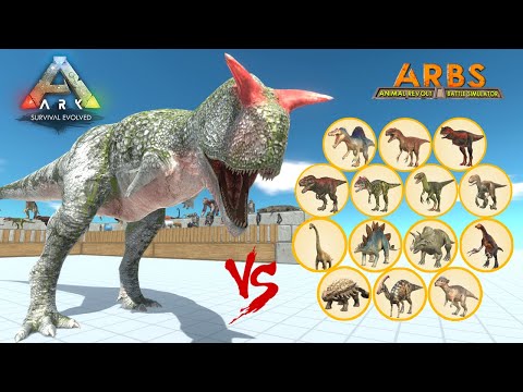 (ARK) CARNOTAURUS  vs ALL UNITS DINOSAURS - Animal Revolt Battle Simulator New