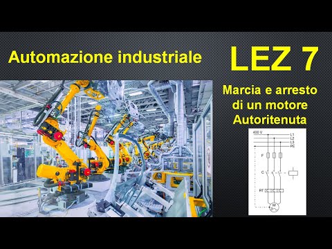 7-Automazione industriale - Marcia e arresto di un motore asincrono, autoritenuta, schema funzionale