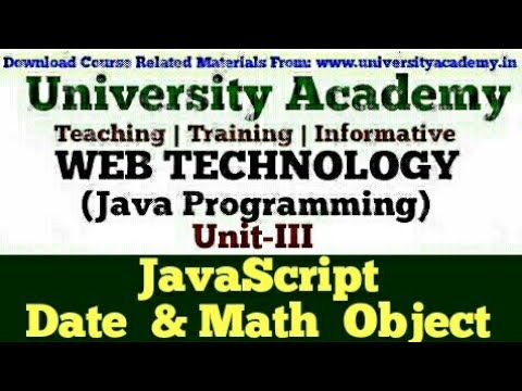 Wt42javascript Javascript Object Date Object Math Object In Javascript Example Hindi
