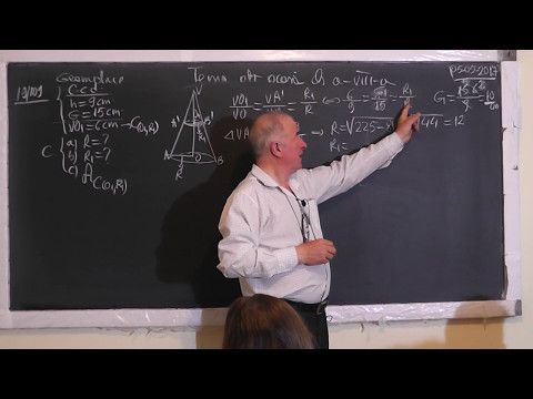 1/3 1487 Right circular cone Axial section Section parallel to the base Titeica's problem - Grade 8