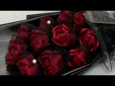 ❤️sooo beautiful❤️😍 easy diy satin ribbon rose flower bouquet tutorial