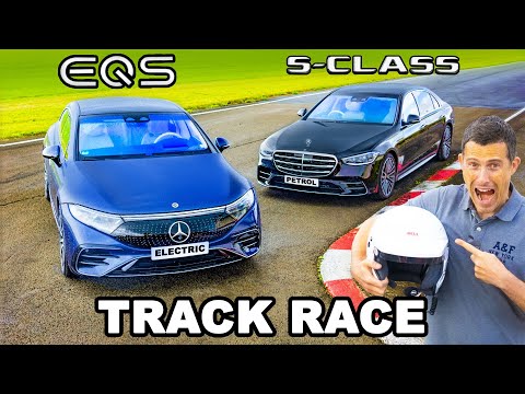 Mercedes EQS v S-Class: TRACK RACE,  0-60mph & 1/4-mile test!