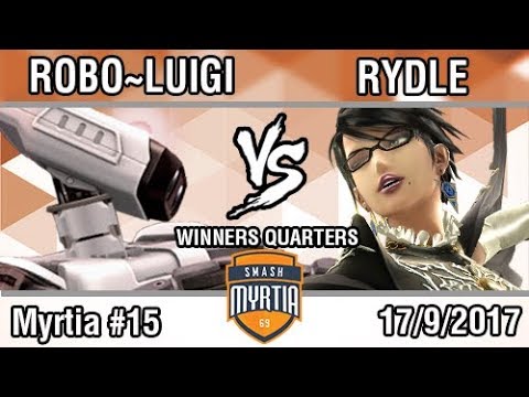 [Smash Myrtia #15] Robo~Luigi (ROB) vs Rydle (Bayonetta) [Winners Quarters]