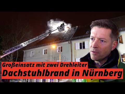 Roof fire in Nuremberg – major operation on Saturday evening, February 14, 2026