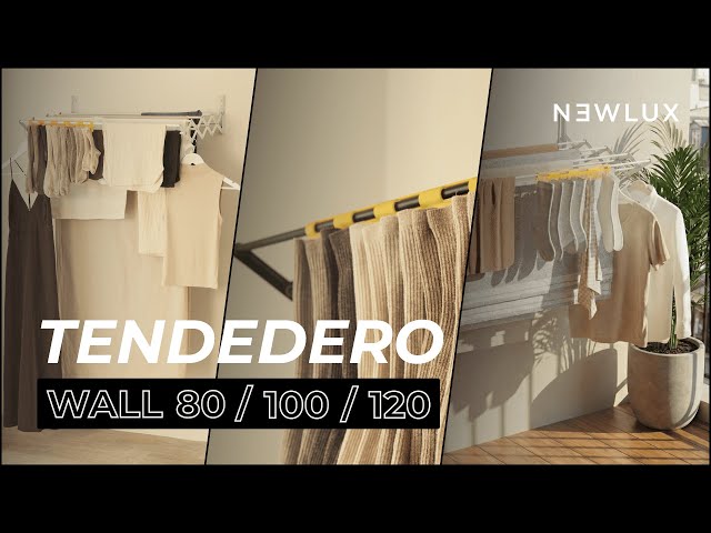 Étendoir à linge mural pliable Newlux Wall V80, noir video
