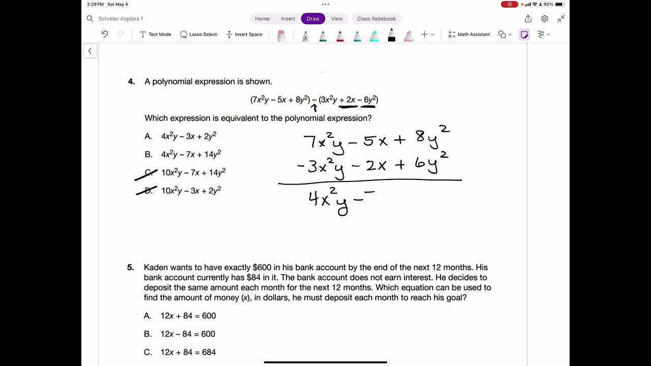 Keystone Exam Review 1 Module 1 Algebra 1