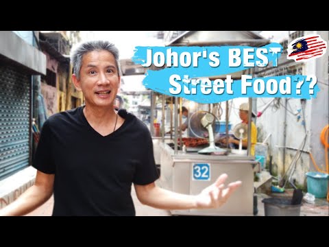 Melhor comida de rua? Johor Bahru, Malásia Meldrum Walk 🍜 🍗