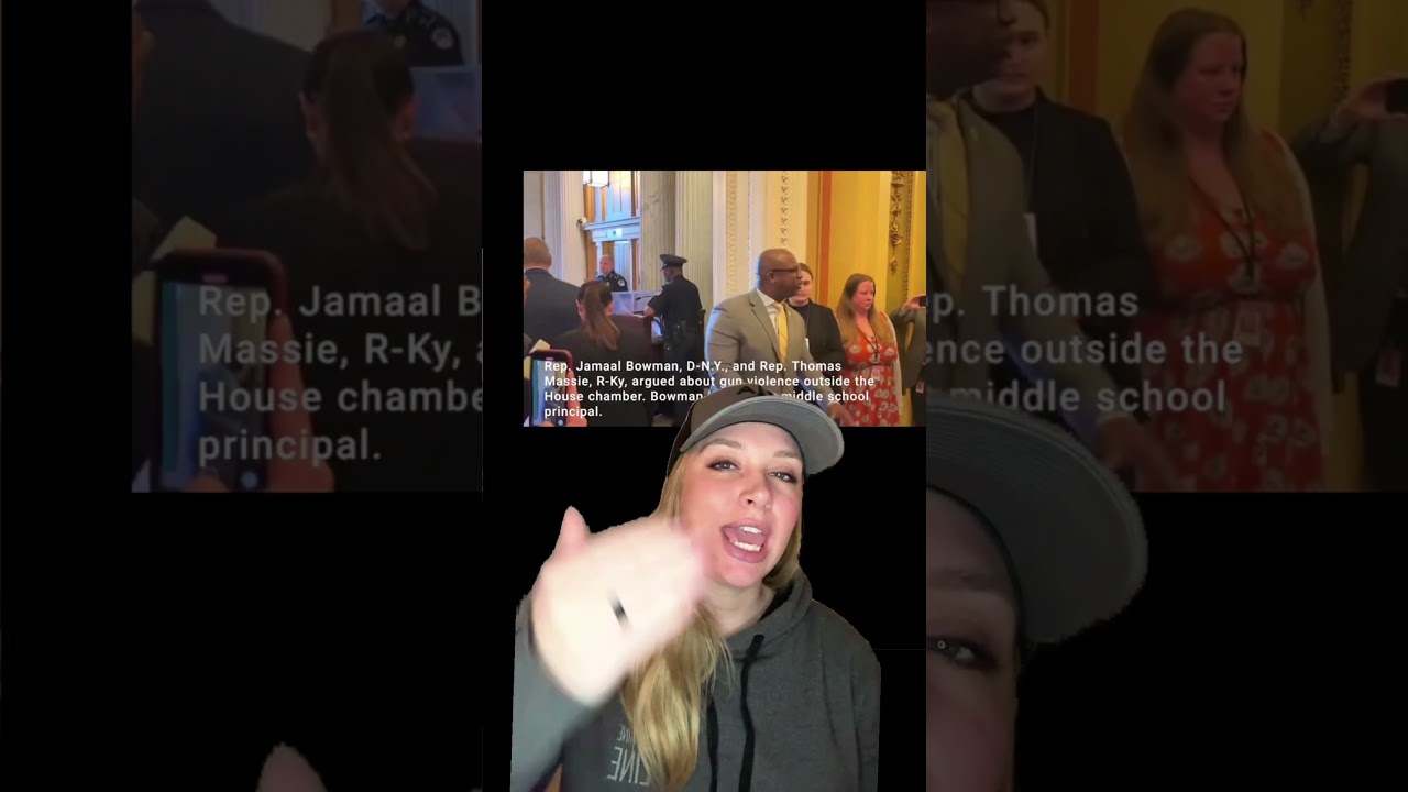 WE’RE COWARDS?… Progressive Rep pops off for Gun Control and Thomas Massie steps in… #shortsvideo