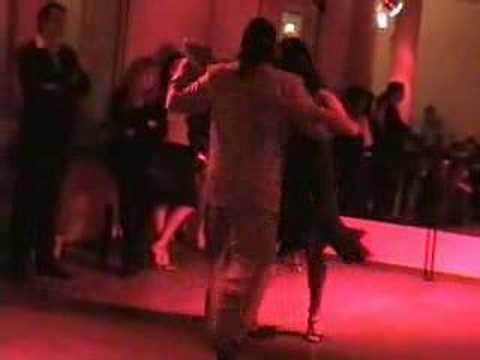  Andres Laza Moreno  and  Samantha Dispari  are  dancing  to  the  tango  "  El Once  "