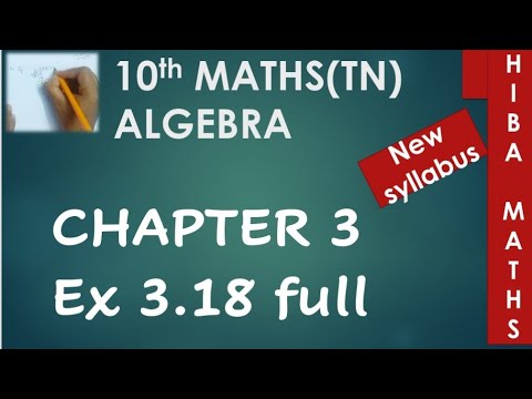 10th maths chapter 3 exercise 3.18 full answers Matrices tn samacheer hiba maths