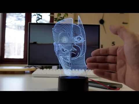 Φωτιστικό Joker Vs Batman! Colorful Double Faced Shape 3D Visual Touching Ombre Night Light
