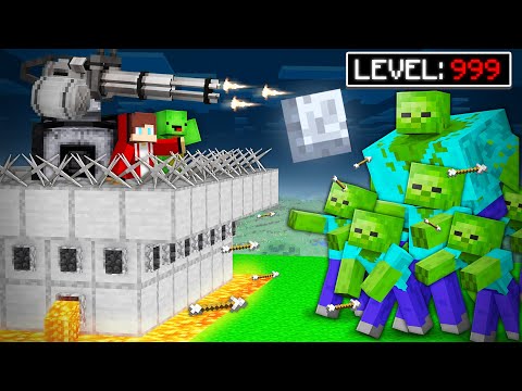 The MOST ARMED Security House With OVERPOWERED Zombies Defense in Minecraft - Maizen JJ and Mikey