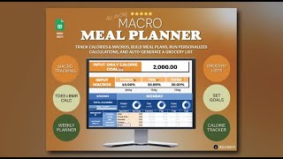 Macro Meal Planner Tracker with Calorie Calculator for Google Sheets