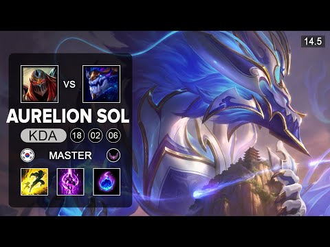 Aurelion Sol vs Zed Mid - KR Master - Patch 14.5 Season 14
